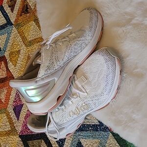 RYKA White Pink Devotion X Casual Shock Absorbing Walking Sneakers